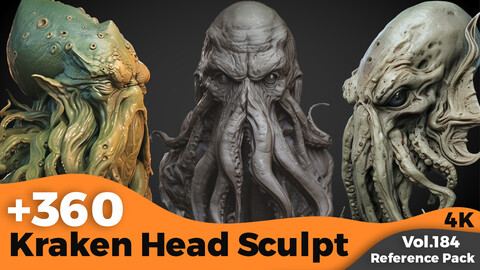 +360 Kraken Head Sculpt Reference(4k)