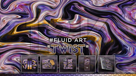 FLUID ART: "Twist" 12K Abstract Fluid Background