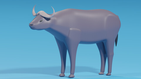 Cartoon African Buffalo 3D model