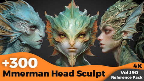 +300 Merman Head Sculpt Reference(4k)