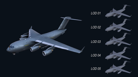 Asset - Army - C17 Globemaster III 3D MODEL REALISTIC