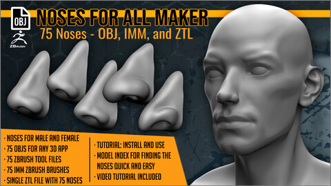 Noses For All Maker 75 Noses OBJs, ZTLs and IMM