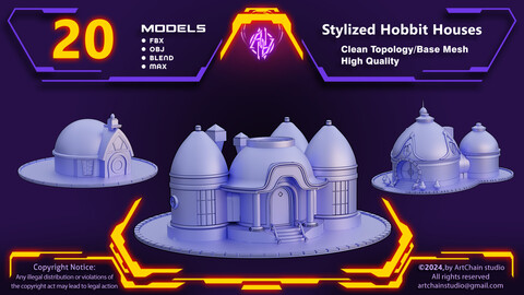 Stylized_Hobbit_Houses