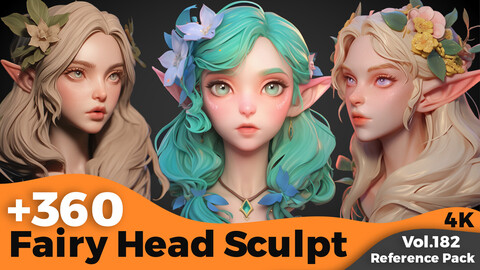 +360 Fairy Head Sculpt Reference(4k)