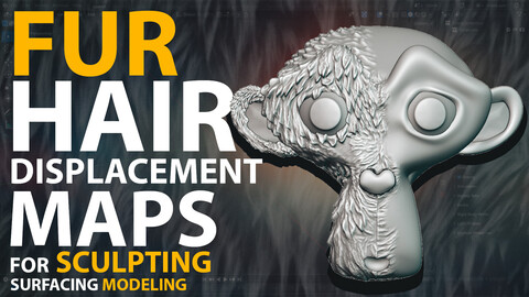 Fur And Hair Displacement Maps (Alphas) For Sculpting, Surface Modeling (Blender, ZBrush)