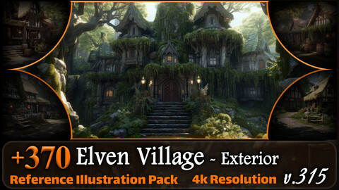 370 Elven Village Environment - Exterior Concept Reference Pack | 4K | v.315