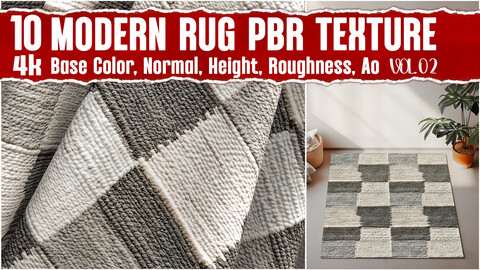 Modern Rug VOL.02| 4K Seamless PNG PBR Textures