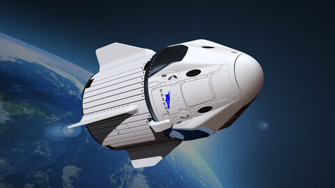 SpaceX Crew Dragon Model Printing File STL - OBJ for 3D Printing