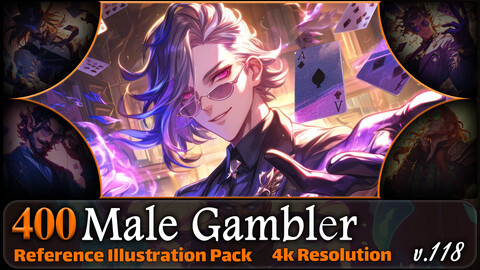 400 Male Gambler Reference Pack | 4K | v.118