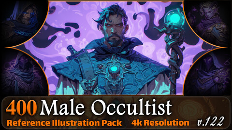 400 Male Occultist Reference Pack | 4K | v.122