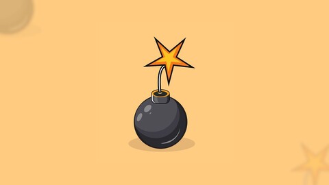 Bomb Floating Cartoon Vector Icon Illustration