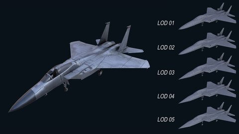 Asset - Army - F15 Eagle 3D MODEL Low-poly 3D model