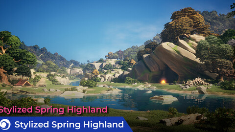 Stylized Spring Highland Asset Pack