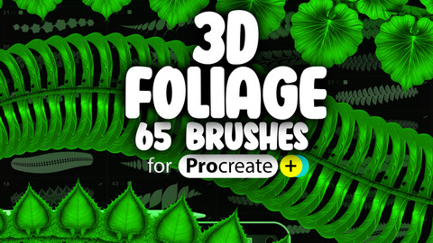 65 Procreate 3D Foliage Brushes | Procreate Leaves Brushes | Procreate leaf Brushes | Procreate Plant Brushes | Procreate Dual-color Brushes