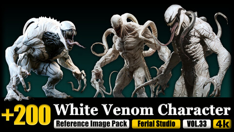 200 White Venom Character Reference Image Pack v.33 |4K|