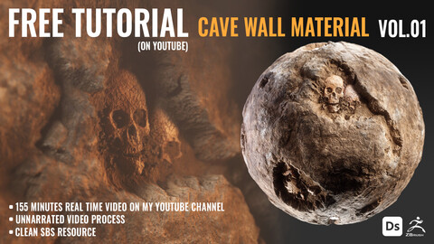 FREE TUTORIAL ON YOUTUBE & CLEAN SBS FILE - CAVE WALL MATERIAL - VOL01