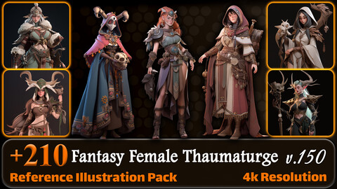 210 Fantasy Female Thaumaturge Reference Pack | 4K | v.150