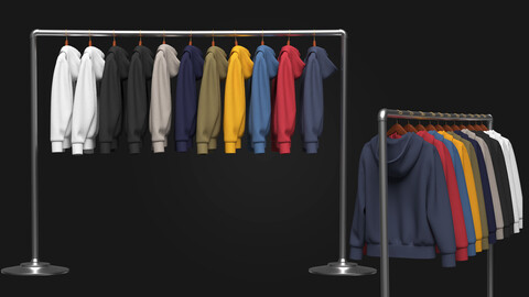 Hoodie On Steel Rack_3D Model