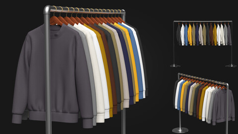 Sweatshirt On Steel Rack 3D Model