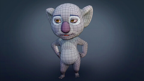 Cartoon koala Rigged Low-poly 3D model