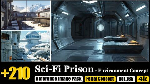 210 Sci-Fi Prison - Environment Concept Reference Image Pack v.165 |4K|