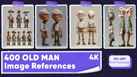 400 Old Man Image References - Vol 01