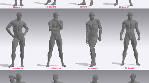 Male Pose Pack C - (CLO/MD workable for our models only!)