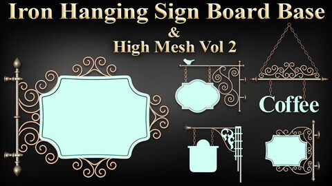 30 Iron Hanging Sign Board Base and High Mesh Vol 2