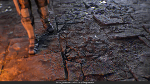 PBR - OLD CONCRETE BLOCKS FLOOR - 4K MATERIAL