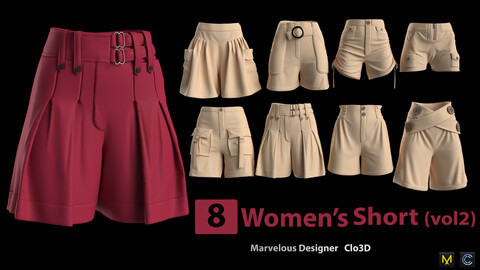 8 Women's Short (vol2) + Zprj +Obj + Fbx