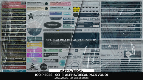 100 + Sci-Fi Alpha Decal Pack Vol 01