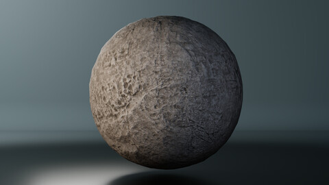 Spherical Stone Boulder - Low Poly/Game-Ready PBR Model