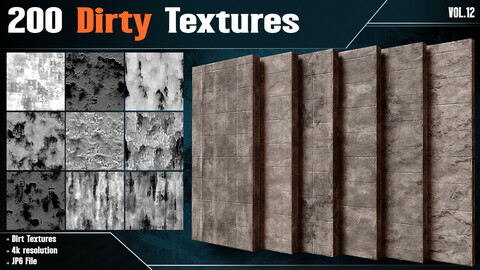 200 Dirty Textures - Vol.12 ( 4k )