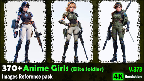 370+ Anime Girls (Elite Soldier) Images Reference Pack - 4K Resolution - V.373