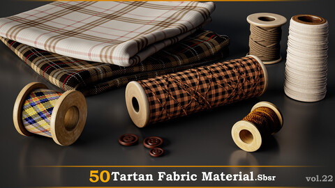 Tartan Fabric Material.vol.22