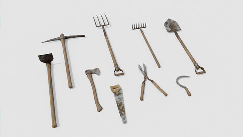 Old Farm Garden Tools Collection