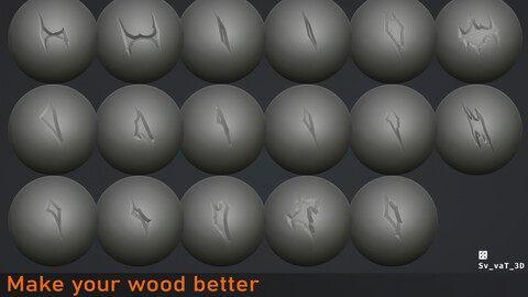 17 Stylized wood details brush