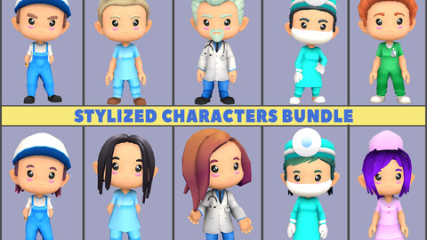 Royalty Hospital Stylized Characters Bundle