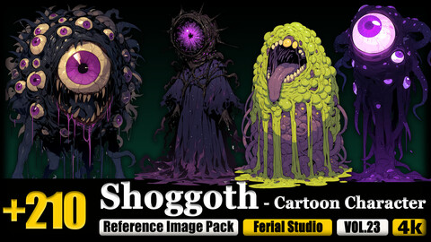 210 Shoggoth - Cartoon Character Reference Image Pack v.23 |4K|