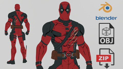 Deadpool Lowpoly RIgged