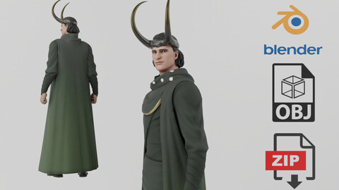 Loki God of Stories Lowpoly RIgged