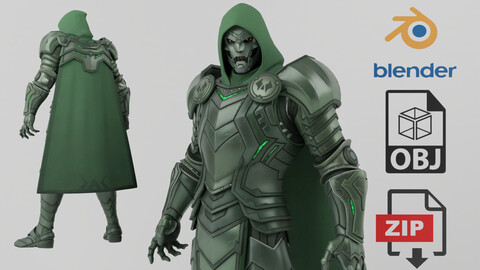 Dr Doom Lowpoly RIgged