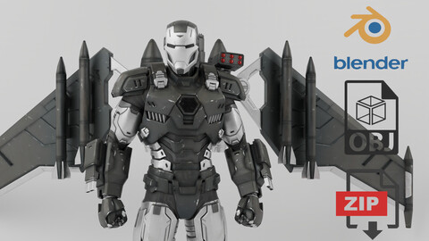 War Machine Avengers Lowpoly Rigged