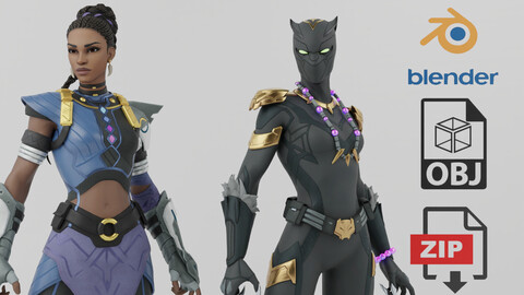 Shuri Black panther Lowpoly RIgged