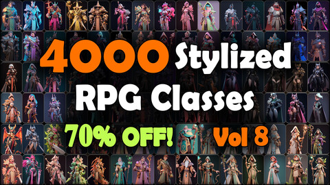 4000 Stylized RPG Classes Reference Pack | MEGA Bundle | 4K | v.8