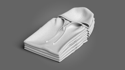 Folded 4 Pile Hoodie 3D Model