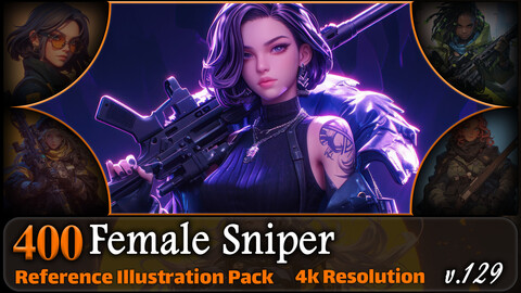 400 Female Sniper Reference Pack | 4K | v.129