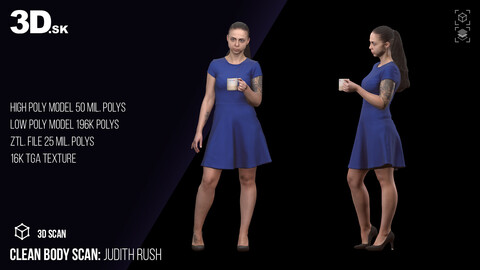 Clean 3D Body Scan | Judith Rush Blue Dress Mug