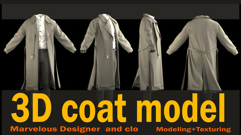 coat model (*Project files: *zprj *OBJ *FBX  )+ texture