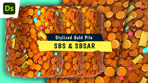 Stylized Gold Coin Pile - Substance 3D Designer